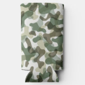 Grüne Camouflage in Erdtönen mit Brauntönen Selters Dosenkühler (Rückseite)