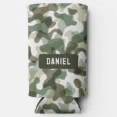 Grüne Camouflage in Erdtönen mit Brauntönen Selters Dosenkühler (Vorderseite)