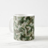 Grüne Camouflage in Erdtönen mit Gitter Kaffeetasse (Vorderseite Links)