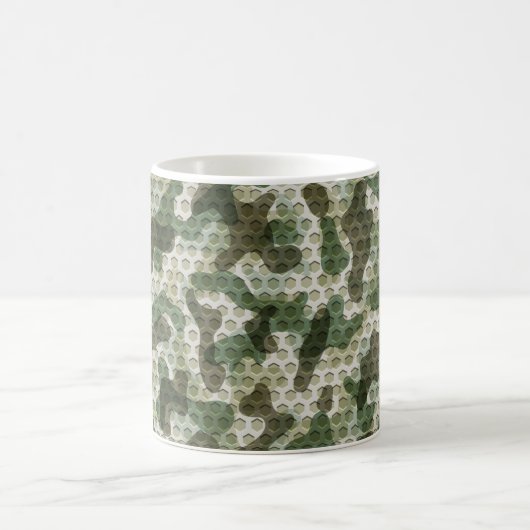 Grüne Camouflage in Erdtönen mit Gitter Kaffeetasse (Mittel)