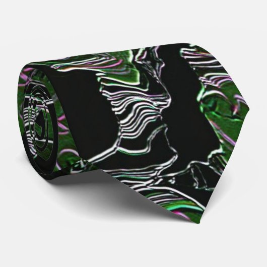 Grüne Camouflage Krawatte (Gerollt)