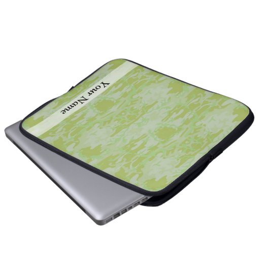 Grüne Camouflage Laptopschutzhülle (Vorne Knopf)