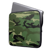Grüne Camouflage Laptopschutzhülle (Vorderseite Links)