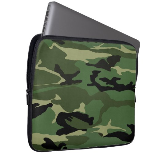 Grüne Camouflage Laptopschutzhülle (Vorne Rechts)