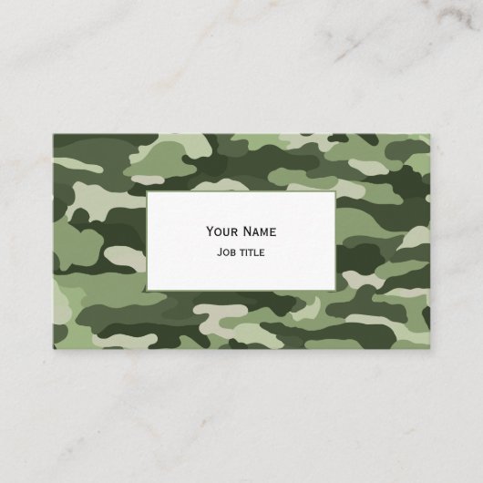 Grüne Camouflage (massiv weiß) Visitenkarte (Vorderseite)