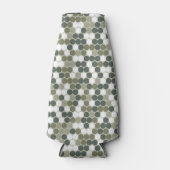 Grüne Camouflage mit abstrakten Retropunkten Flaschenkühler (Vorderseite)