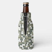 Grüne Camouflage mit abstrakten Retropunkten Flaschenkühler (Flasche Rückseite)