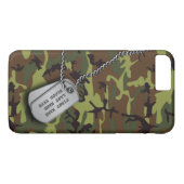 Grüne Camouflage mit Hundeplakette Case-Mate iPhone Hülle (Rückseite (Horizontal))