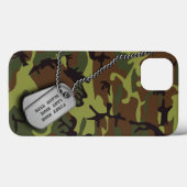 Grüne Camouflage mit Hundetags Case-Mate iPhone Hülle (Rückseite (Horizontal))