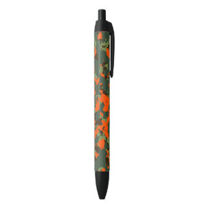 Grüne Camouflage mit Sicherheits-Flammen-Orange Kugelschreiber