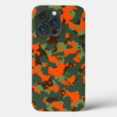 Grüne Camouflage mit Sicherheitssäule Orange Case-Mate iPhone Hülle (Rückseite)