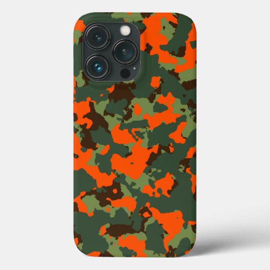 Grüne Camouflage mit Sicherheitssäule Orange Case-Mate iPhone Hülle (Rückseite)