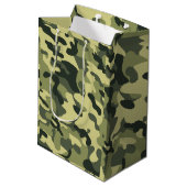 Grüne Camouflage Mittlere Geschenktüte (Rückseite Schrägansicht)