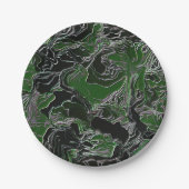 Grüne Camouflage Pappteller (Vorderseite)
