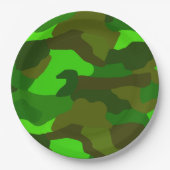 Grüne Camouflage Pappteller (Vorderseite)