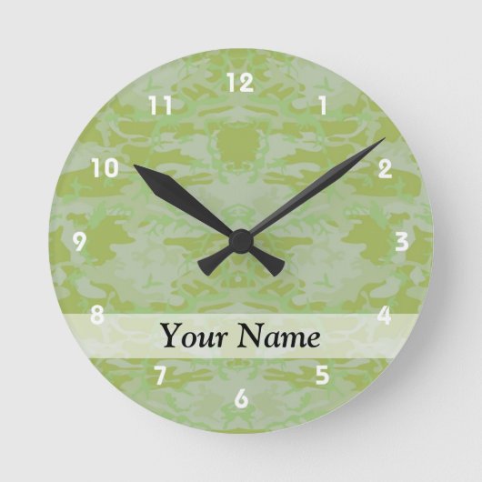 Grüne Camouflage Runde Wanduhr (Vorderseite)