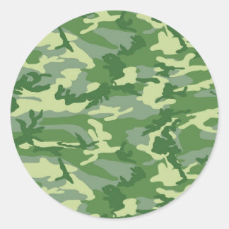 Grüne Camouflage Runder Aufkleber