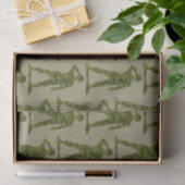 Grüne Camouflage Saluting Soldiers Pattern Seidenpapier (Geschenk)