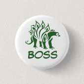 Grüne Camouflage Stegosaurus Spiked Dinosaurier Button (Vorderseite)