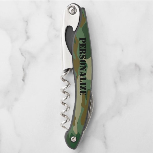 Grüne Camouflage Tarnkappenschnecke Kellnermesser (Vorderseite)