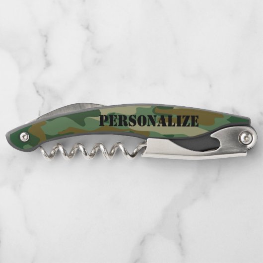 Grüne Camouflage Tarnkappenschnecke Kellnermesser (Rückseite)