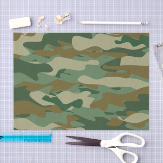 Grüne Camouflage Tarnung Weihnachtsgeschenk Seidenpapier (Handwerk)