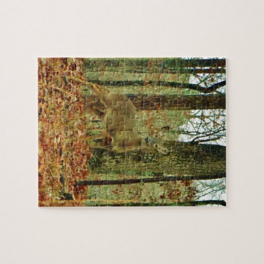 Grüne Camouflage, Tarnungs-Rotwild Puzzle (Horizontal)