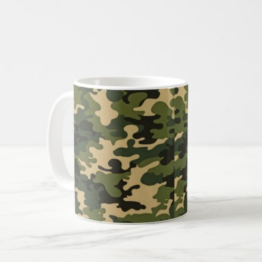Grüne Camouflage Tasse (Vorderseite Links)