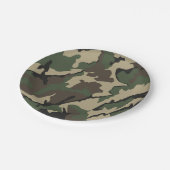 Grüne Camouflage, Teller zum Party von 7 Zoll (Schrägansicht)