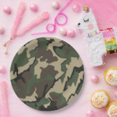 Grüne Camouflage, Teller zum Party von Papier (Party)