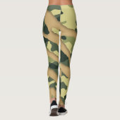 Grüne Camouflage, Tigermuster, Tätowierflagge in d Leggings (Rückseite)
