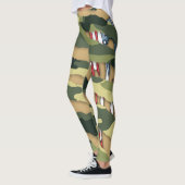 Grüne Camouflage, Tigermuster, Tätowierflagge in d Leggings (Links)