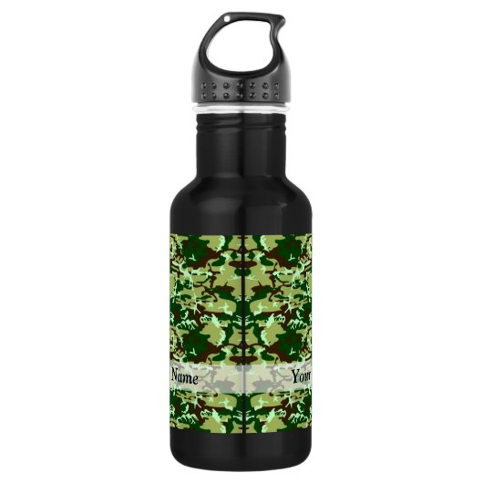 Grüne Camouflage Trinkflasche (Vorderseite)