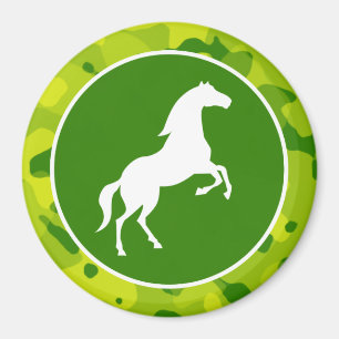 Grüne Camouflage von Apple; Pferd, Reittiere Magnet