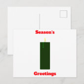 Grüne Candle-Postkarte der Jahreszeit Postkarte (Vorne/Hinten)