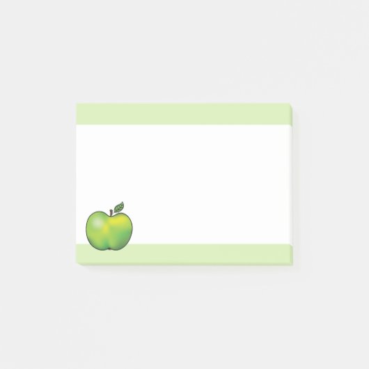 Grüne Cartoon-Apfel-Frucht-Illustration Post-it Klebezettel (Vorderseite)
