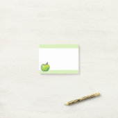 Grüne Cartoon-Apfel-Frucht-Illustration Post-it Klebezettel (Auf Schreibtisch)
