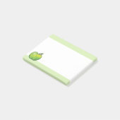 Grüne Cartoon-Apfel-Frucht-Illustration Post-it Klebezettel (angewinkelt)