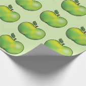 Grüne Cartoon-Apfelfruchtmuster Geschenkpapier (Ecke)
