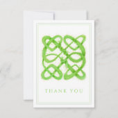 GRÜNE CELTIC KNOT 3.5x5 Wohnung Dankeschön Karte (Vorderseite)