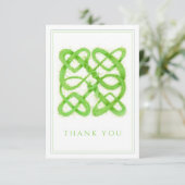 GRÜNE CELTIC KNOT 3.5x5 Wohnung Dankeschön Karte (Stehend Vorderseite)