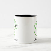 Grüne Chamäleon-Tasse Zweifarbige Tasse (Mittel)