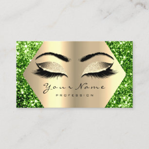 Grüne Champaigne GoldGlitzer-Make-uppeitschen Visitenkarte
