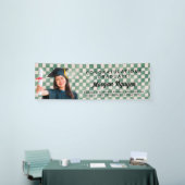 Grüne Check Custom Foto Gratulations Absolvent Banner (Messeveranstaltung)