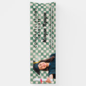 Grüne Check Custom Foto Gratulations Absolvent Banner (Vertikal)