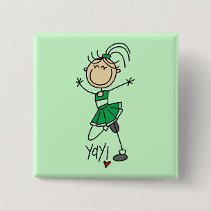 Grüne Cheerleader T-Shirts und Geschenke Button
