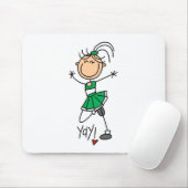 Grüne Cheerleaderin Mousepad (Mit Mouse)
