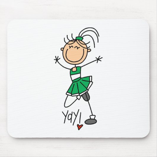Grüne Cheerleaderin Mousepad (Vorne)