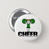 Grüne Cheerleading T - Shirts und Geschenke Button (Vorne & Hinten)