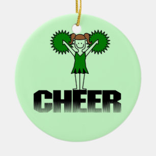 Grüne Cheerleading T - Shirts und Geschenke Keramik Ornament